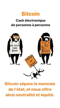 a poster with a monkey holding a sign that says bitcoin