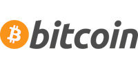 the bitcoin logo on a black background