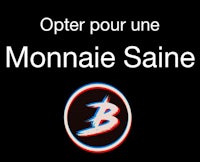 the logo for monnaie saine on a black background