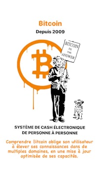 a poster with the word bitcoin on it